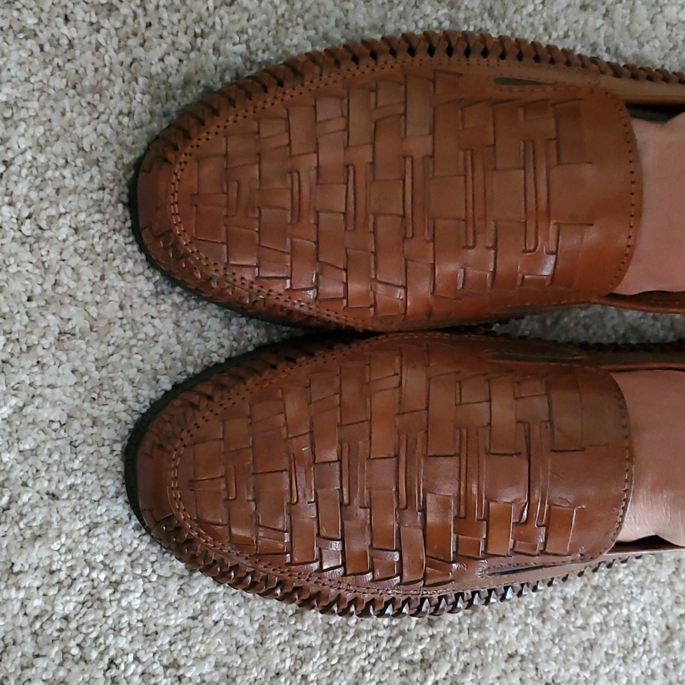 Men's Woven Leather Loafers.